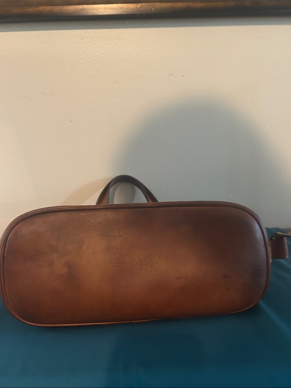 Dooney & Bourke Navy and Brown Satchel - Picture 5 of 5